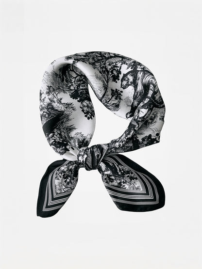 Jungle Animal Print Silk Scarf