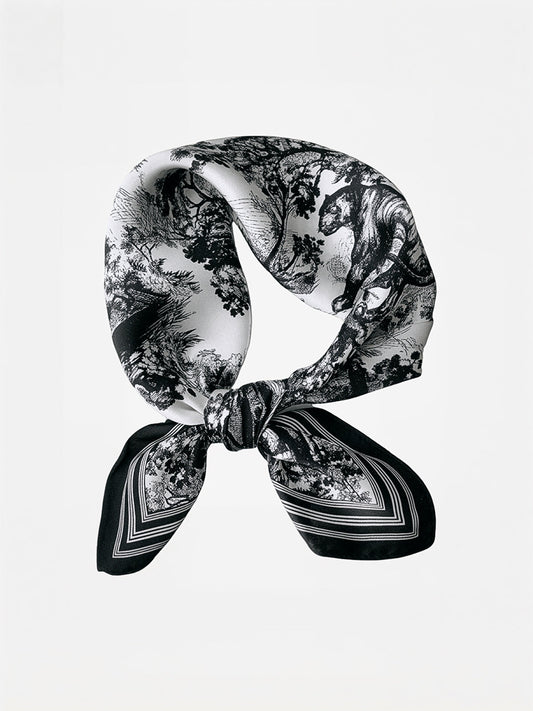 Jungle Animal Print Silk Scarf