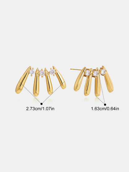 Claw Shaped Diamond Stud Earrings