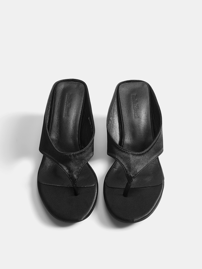 Genuine Leather Wedge Thong Sandals