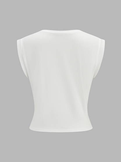 Cotton Twisted Cropped Sleeveless Top