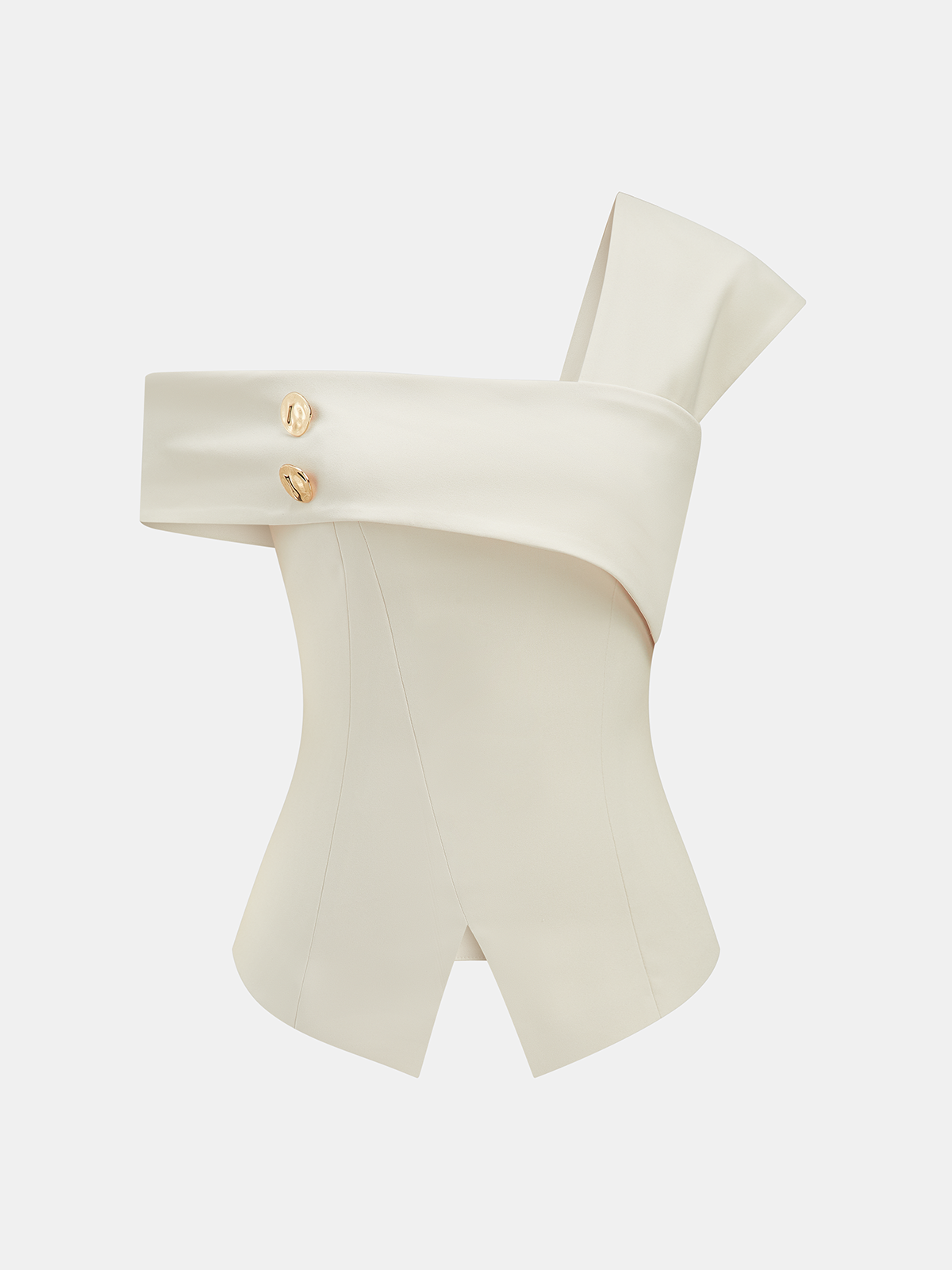 Split Hem Asymmetric One-Shoulder Blouse