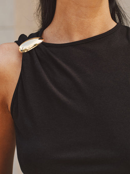 Metal Detail Sleeveless Tank Top