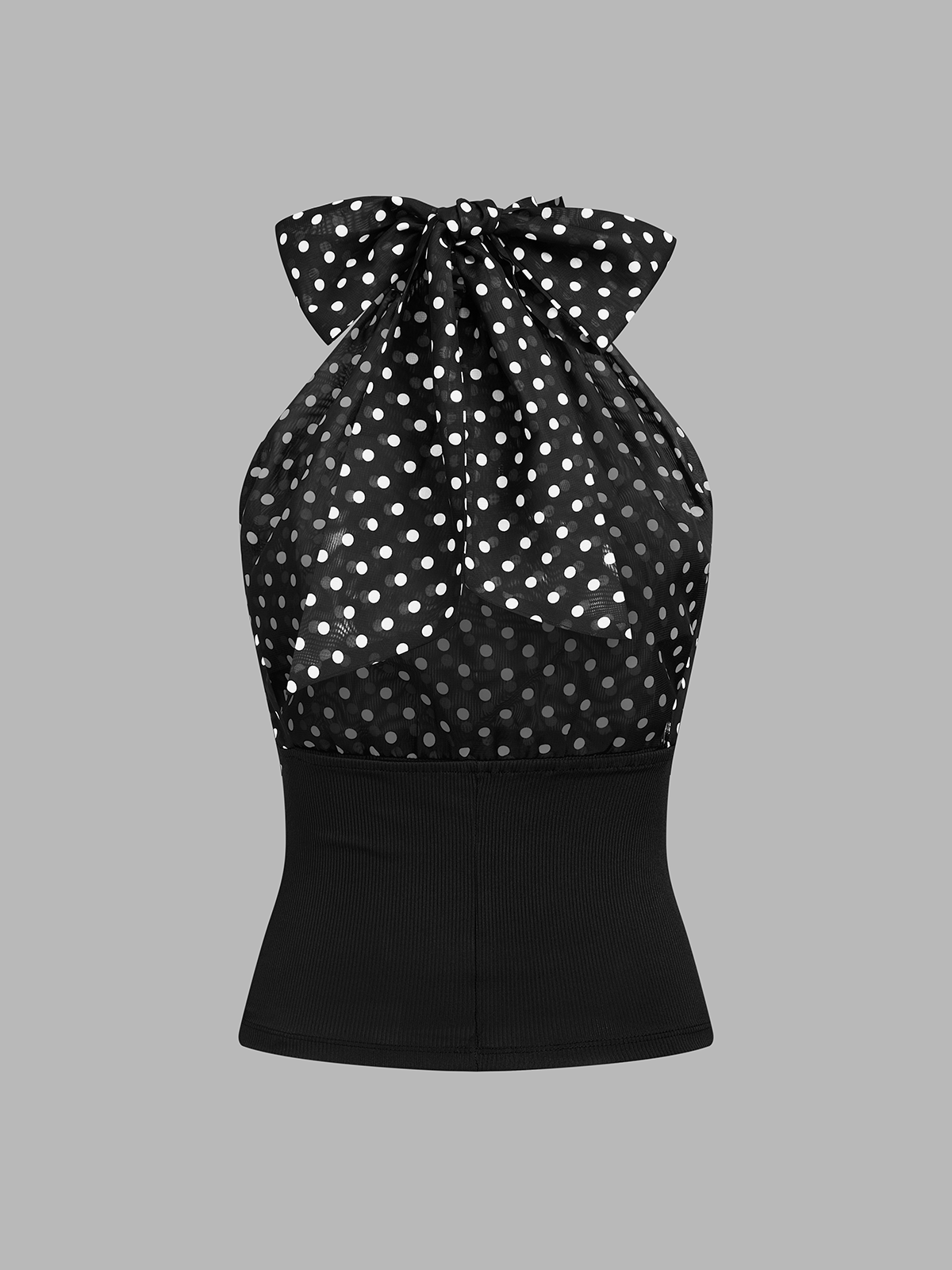 Polka Dot Bow Tie Halter Top