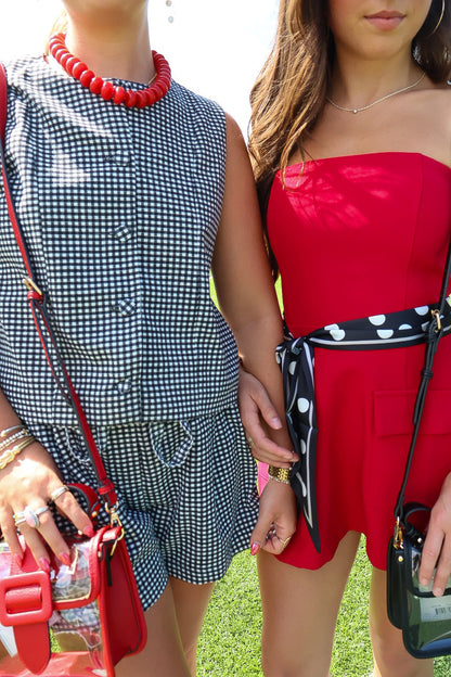 Black and White Gingham Two-Piece Set