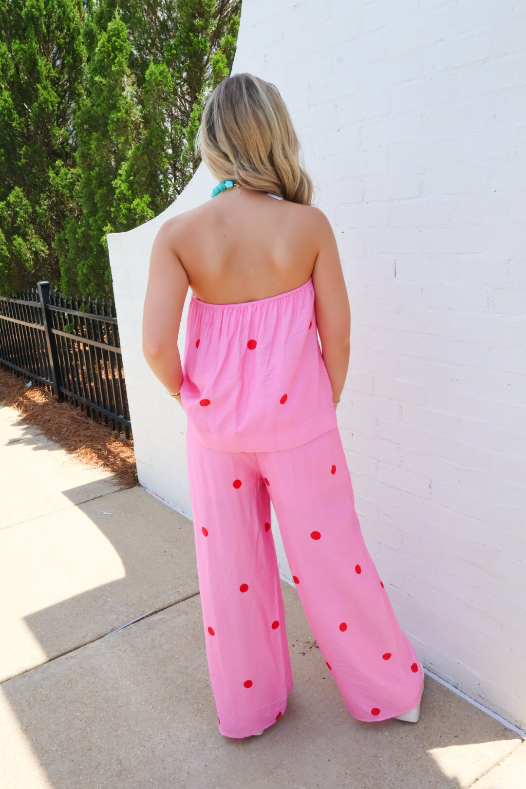 Sweet Spot Polka Dot Pants Set - Pink