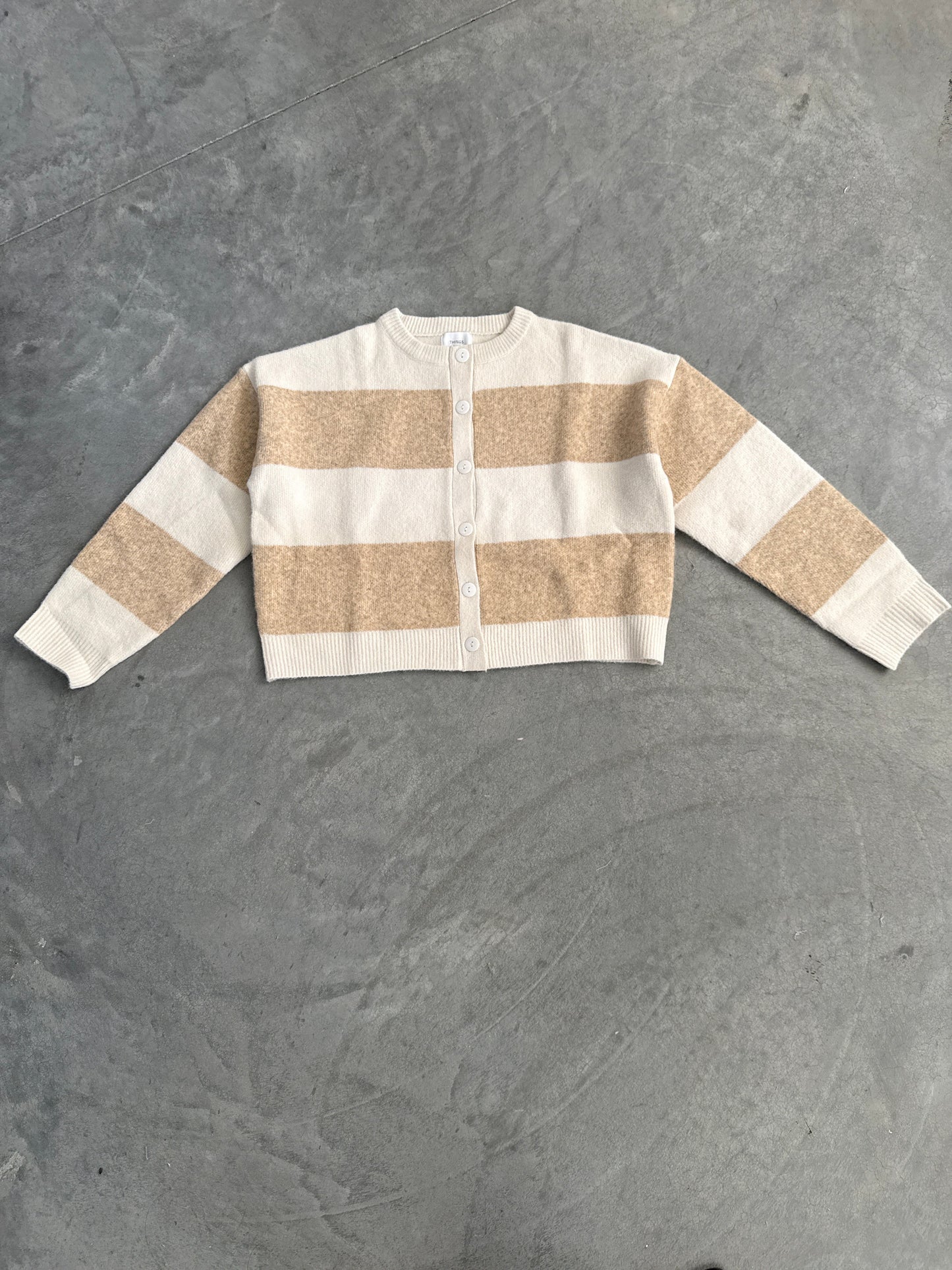 FINAL SALE - FLAWED Jace Stripe Cardigan in Cream - Small