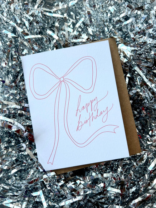 Happy Birthday Large Pink Bow