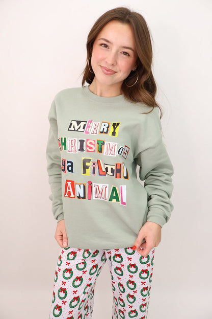 Merry Christmas Ya Filthy Animal Sweatshirt