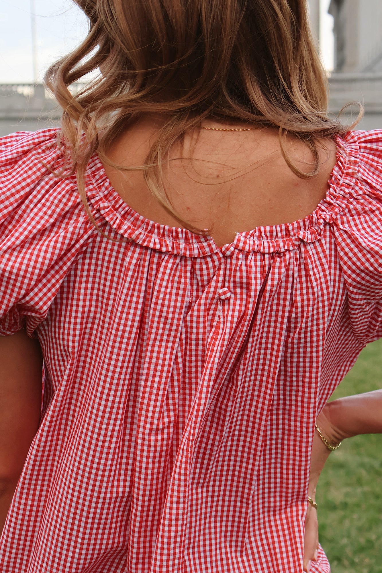 Teddy Gingham Ruffle Dress