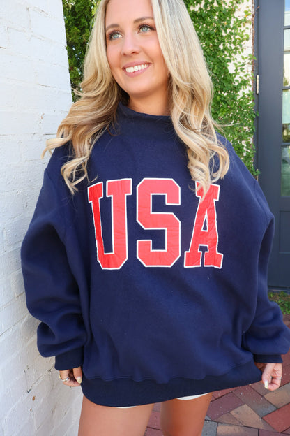 USA Reversible Mockneck Pullover