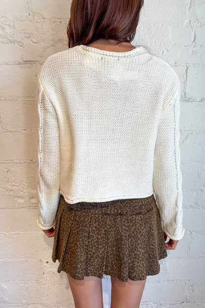 Belted & Pleated Leopard Mini Skirt