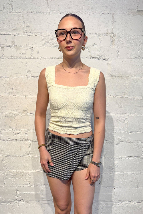 Free People Georgie Gingham Micro Skort