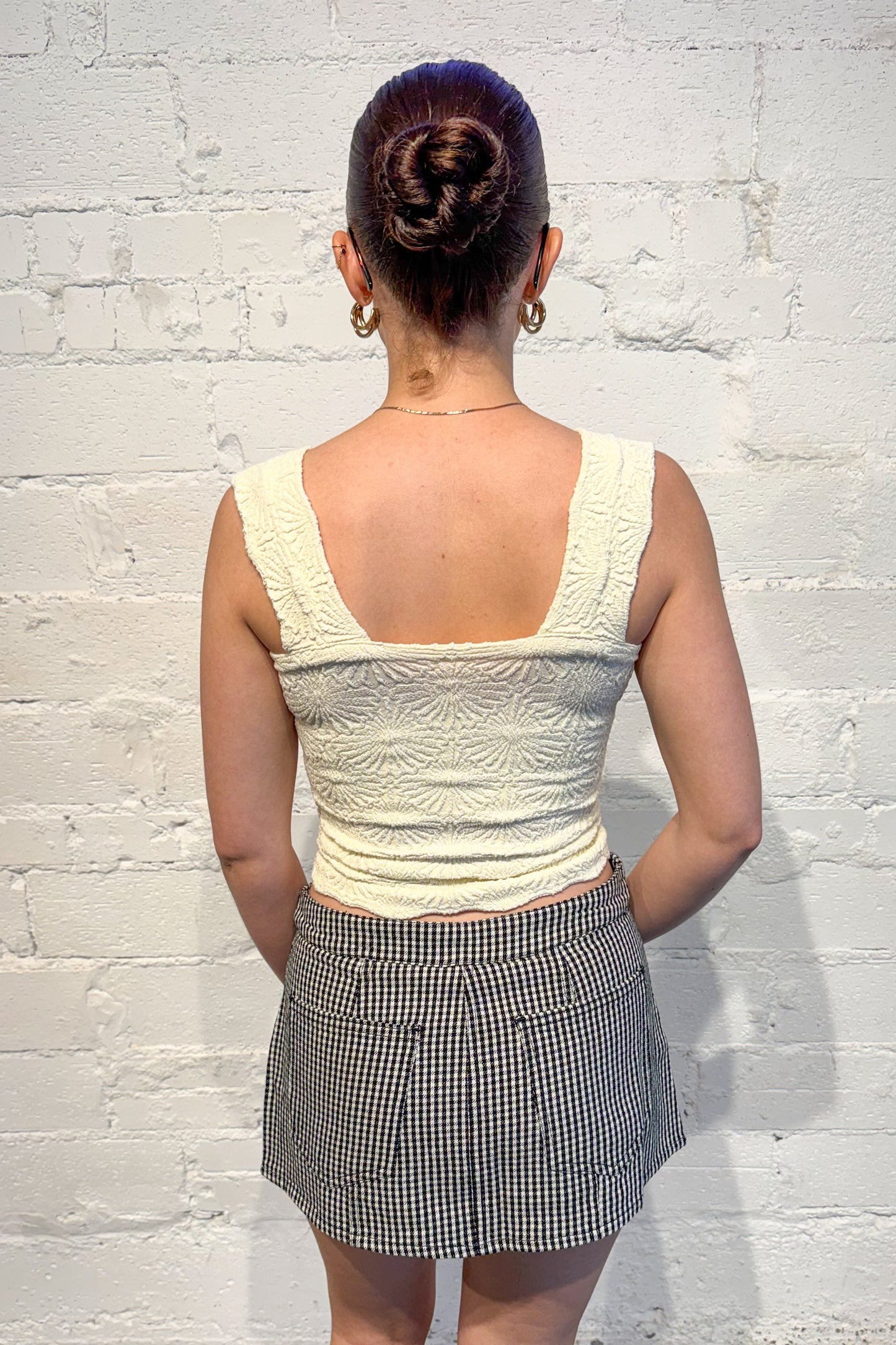 Free People Georgie Gingham Micro Skort