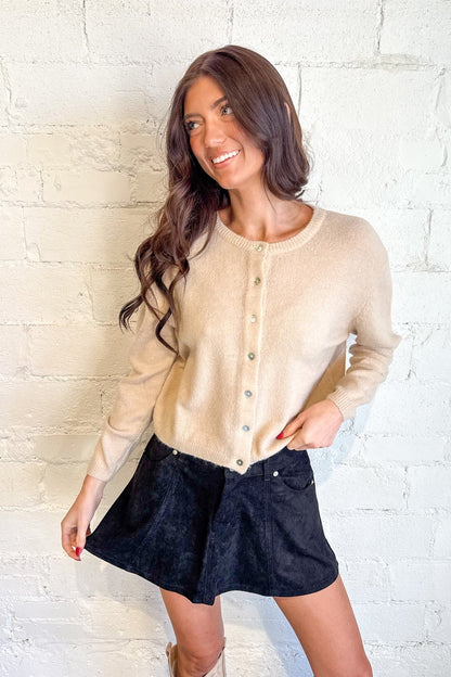Lasso Twirl Suede Skirt