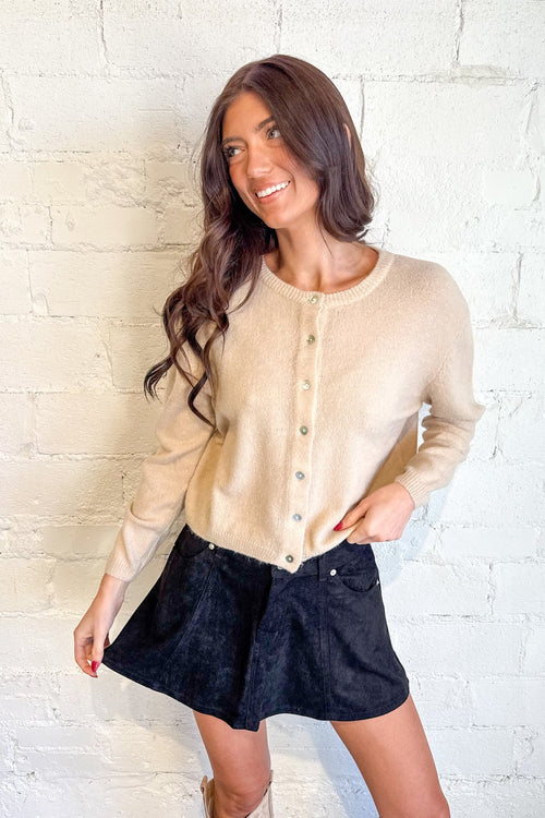 Lasso Twirl Suede Skirt