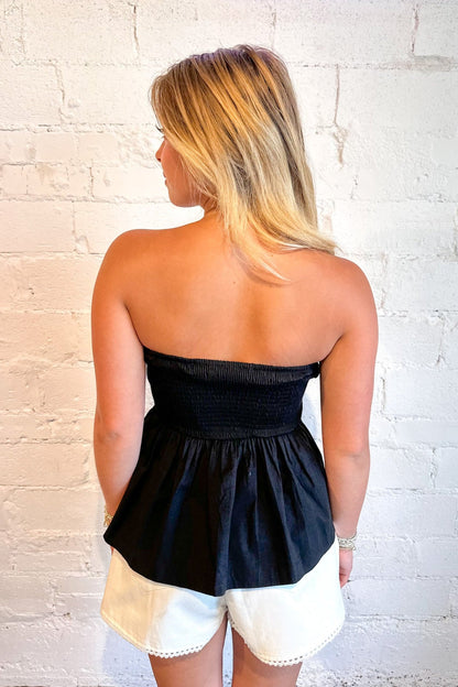 Nola Peplum Tube Top
