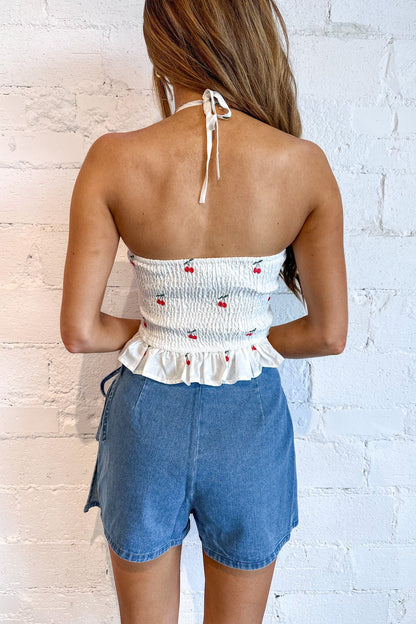 Denim Wrap Skort