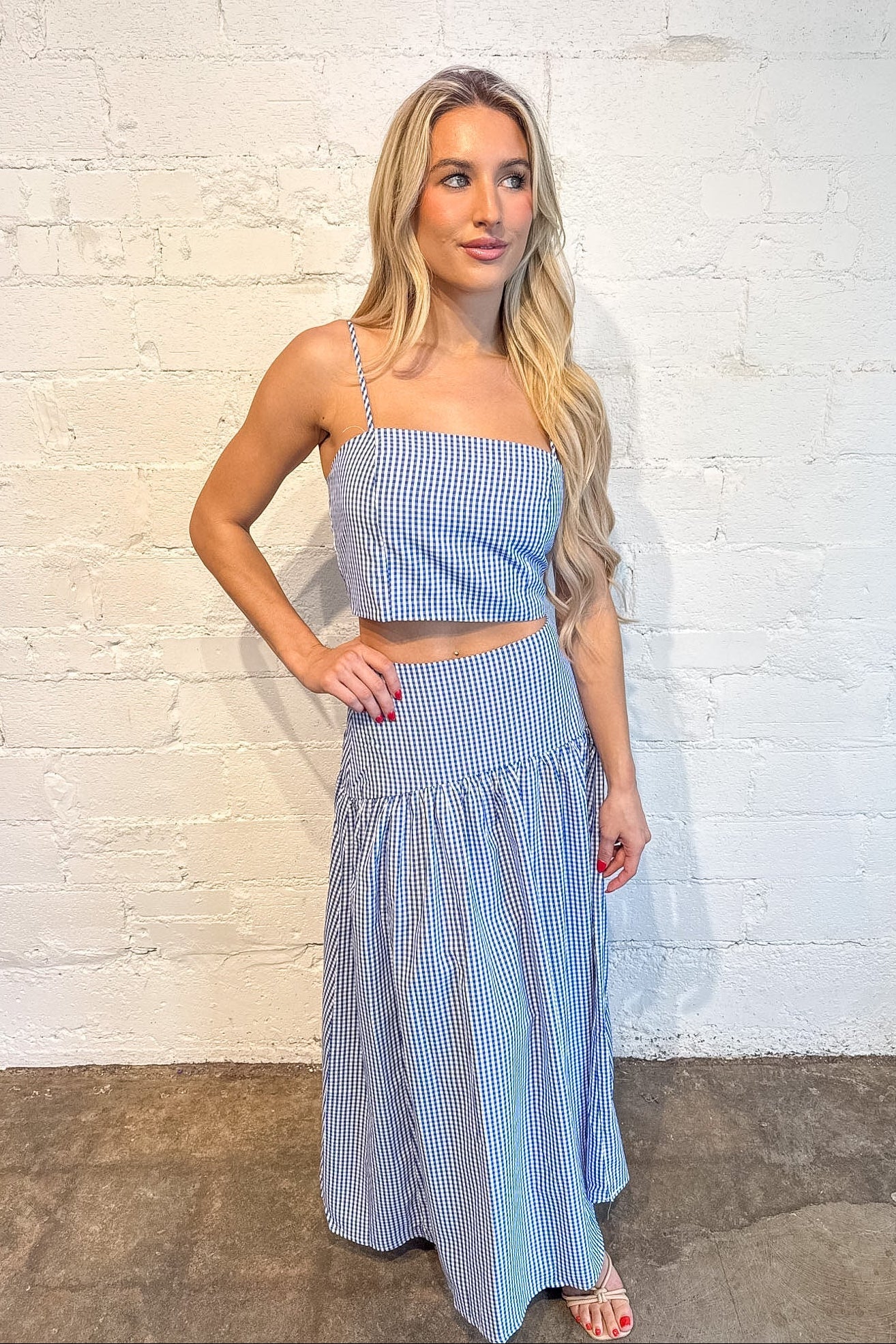 Gracie Gingham Maxi Skirt