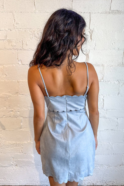 Moonstone Scallop Mini Dress