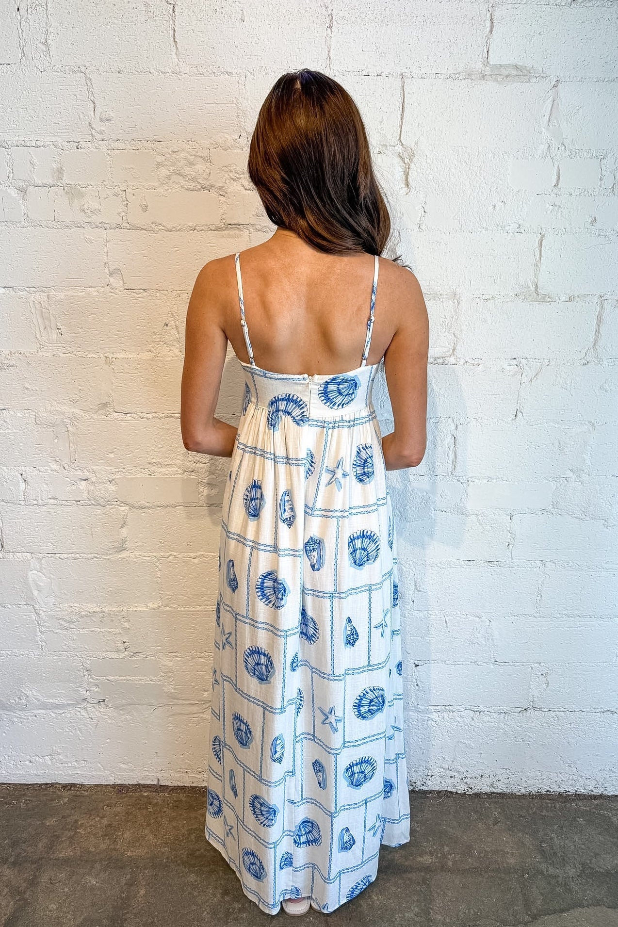 Blue Shell Print Dress