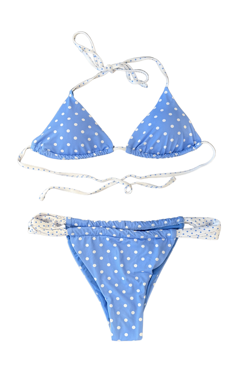 Blue Polka Dot Swimsuit Top