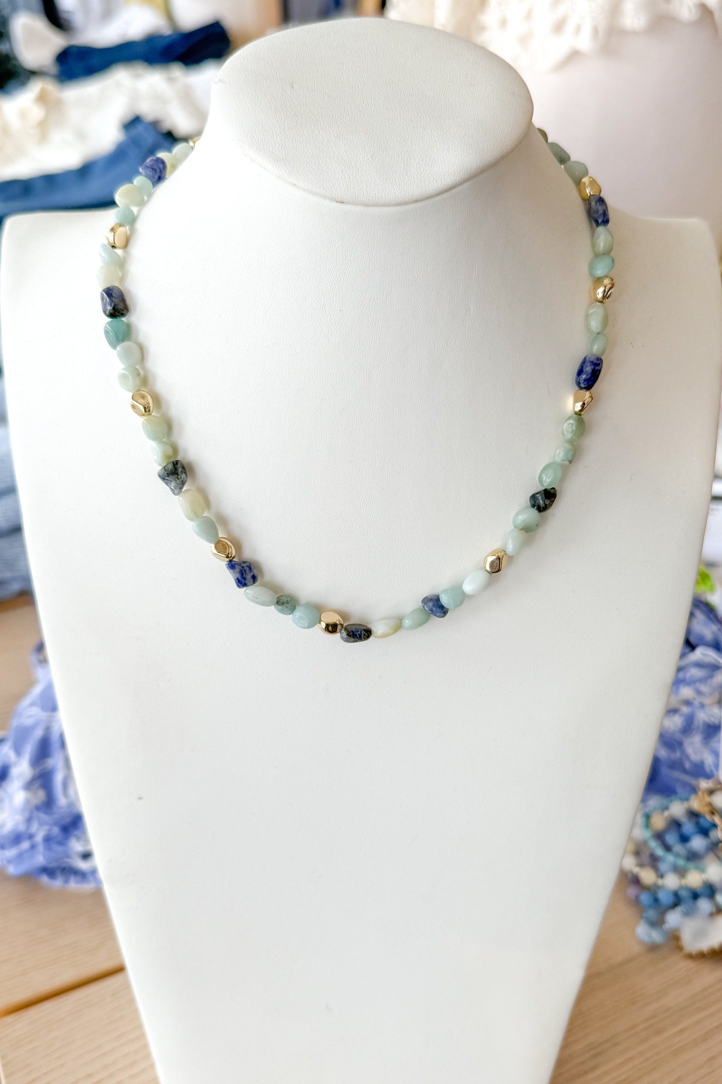 Blue and Green Stone Necklace