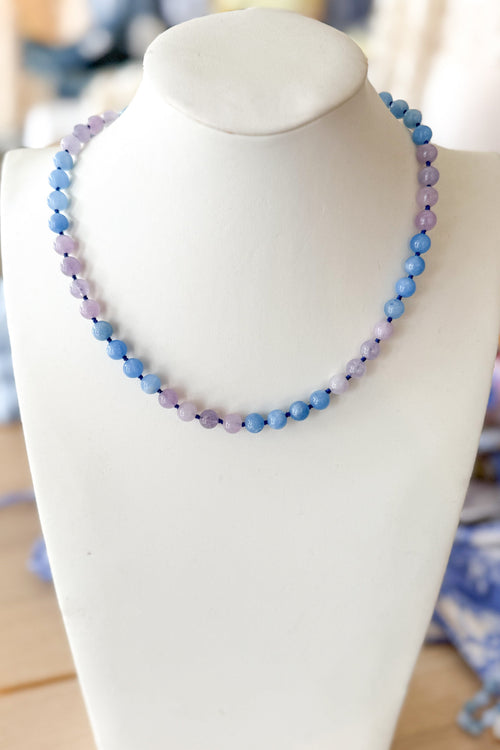 Blue and Purple Stone Necklace