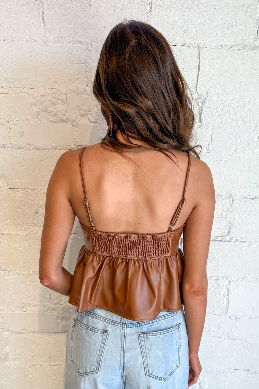 Audrey Leather Top