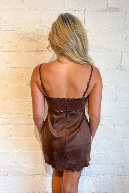 Moonstone Scallop Mini Dress