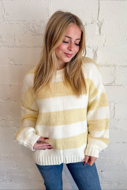 Butter Stripe Chunky Knit Sweater