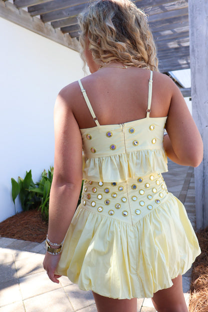 Yellow Embellished Two-Piece Set
