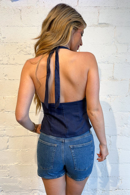 Charlie Halter Linen Top