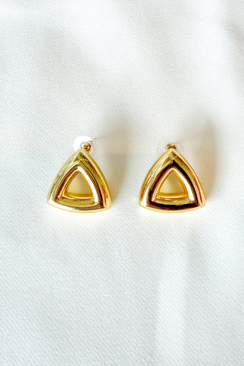 Chunky Gold Triangle Earrings