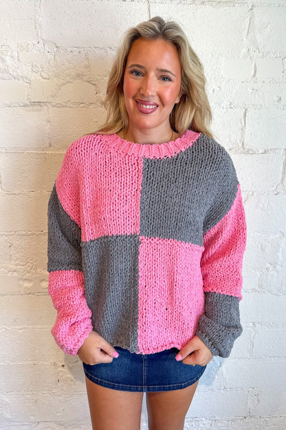 Chunky Knit Colorblock Sweater