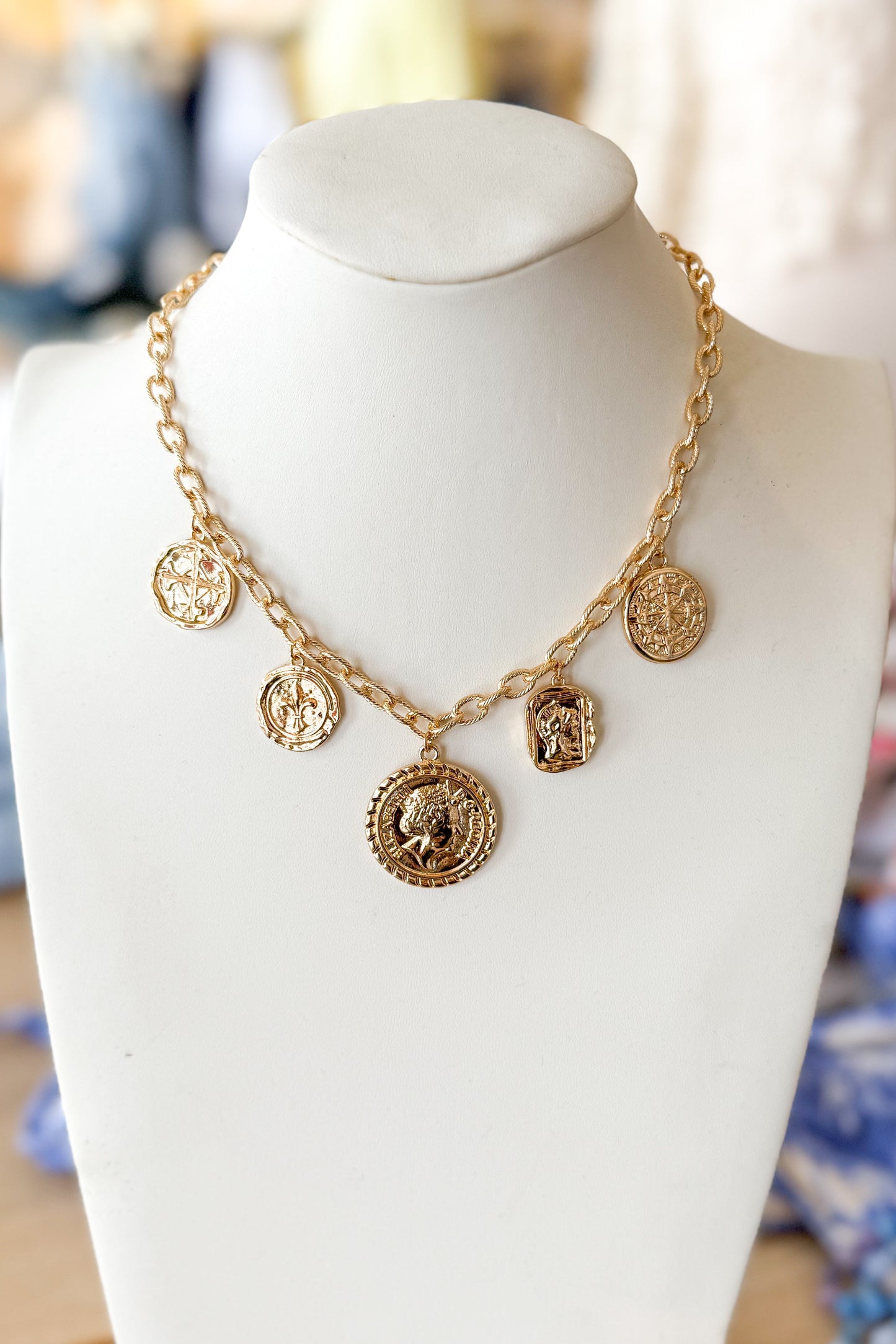 Chunky Gold Coin Necklace