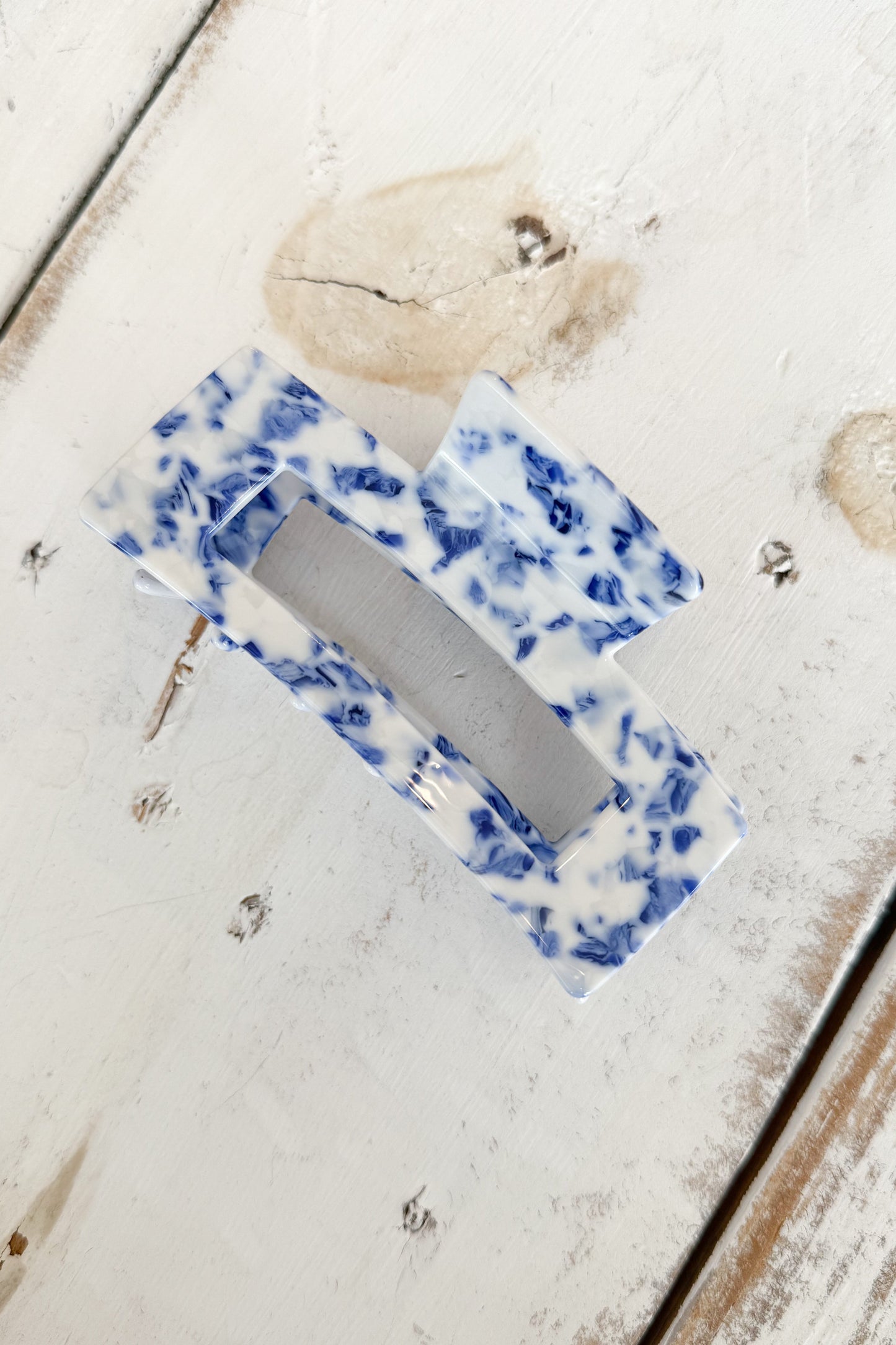 Coastal Blue Rectangle Claw Clip