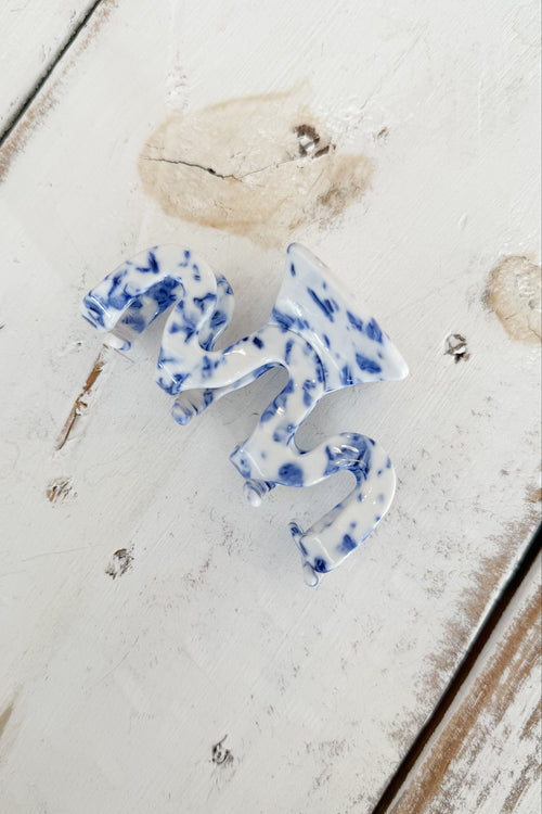 Coastal Blue Zig Zag Claw Clip