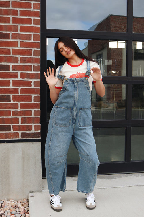 Junie Zip Front Denim Overalls