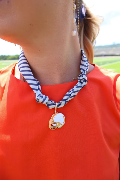 Football Helmet Charm Scarf Necklace