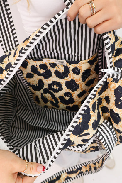 Quilted Leopard Duffle Bag