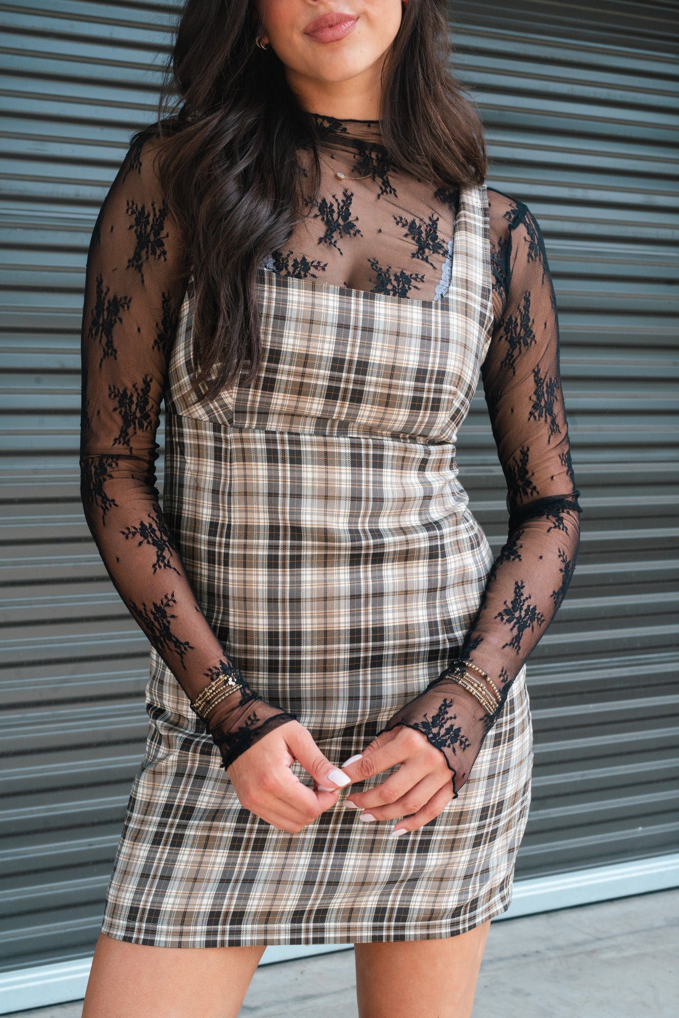 Lace For Days Long Sleeve Top (Black)
