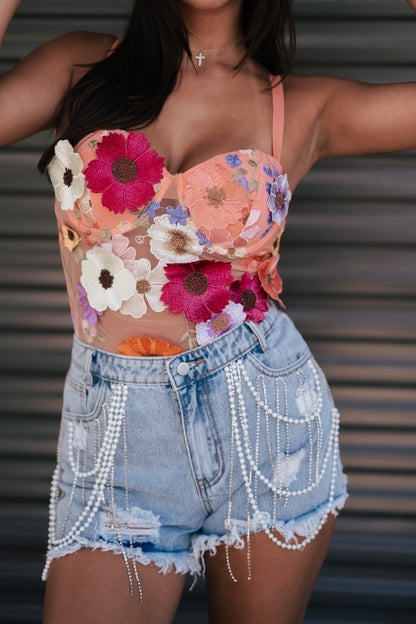 Wildflower Mesh Bodysuit FINAL SALE