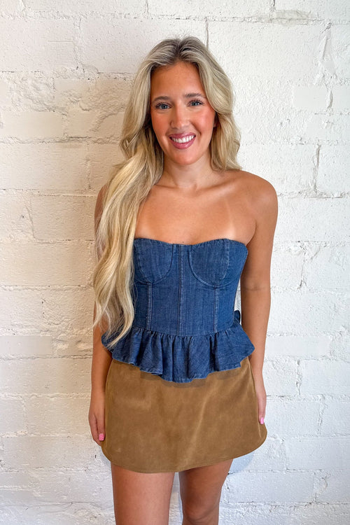 Denim Darling Strapless Top