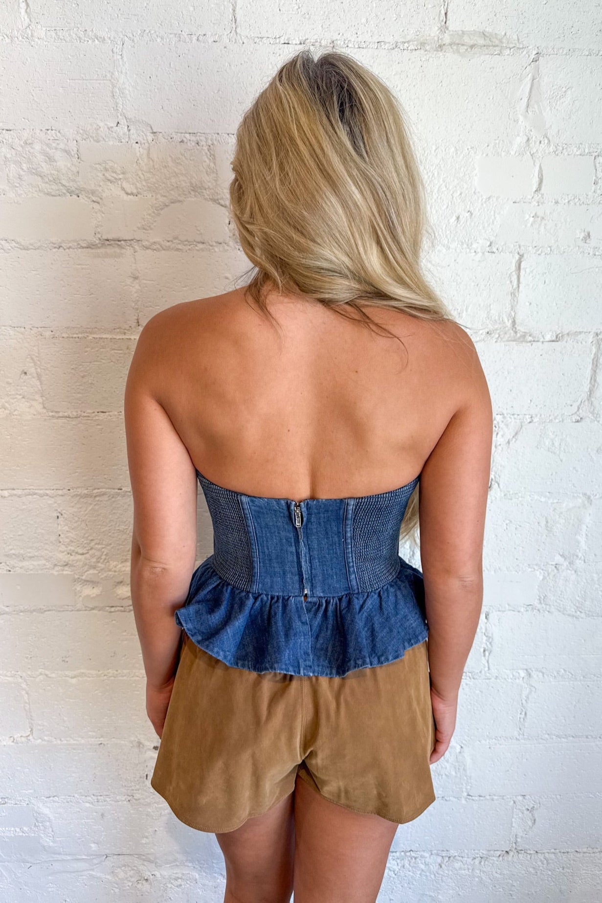 Denim Darling Strapless Top
