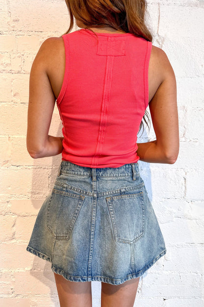 Denim Flare Skirt