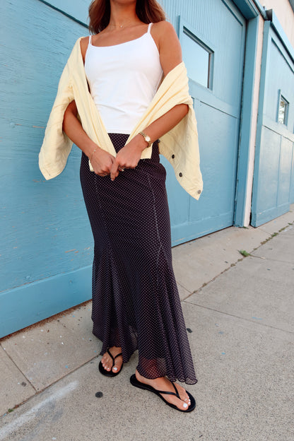 Love You Dot Maxi Skirt in Black