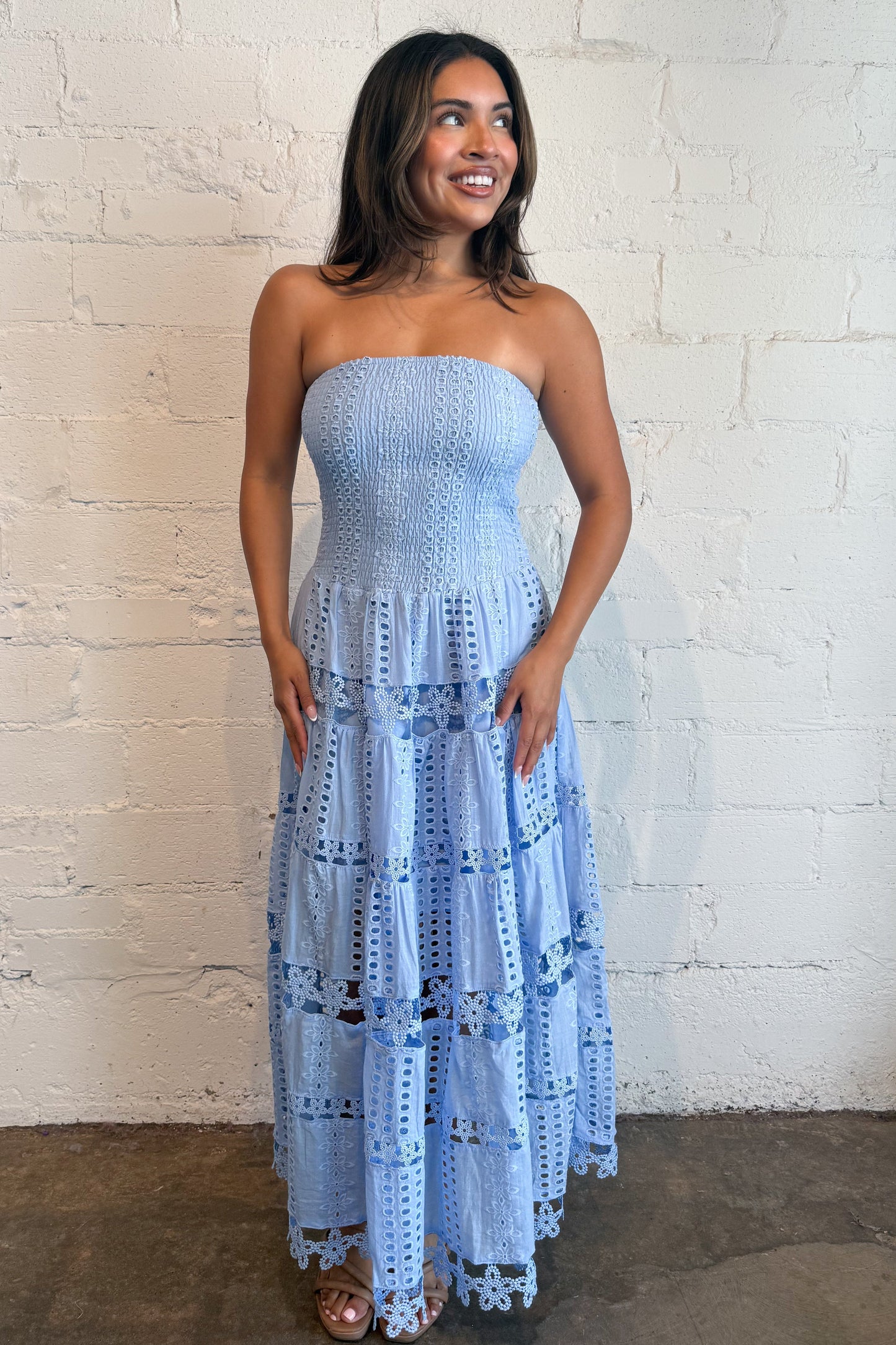 Evelyn Eyelet Maxi Dress