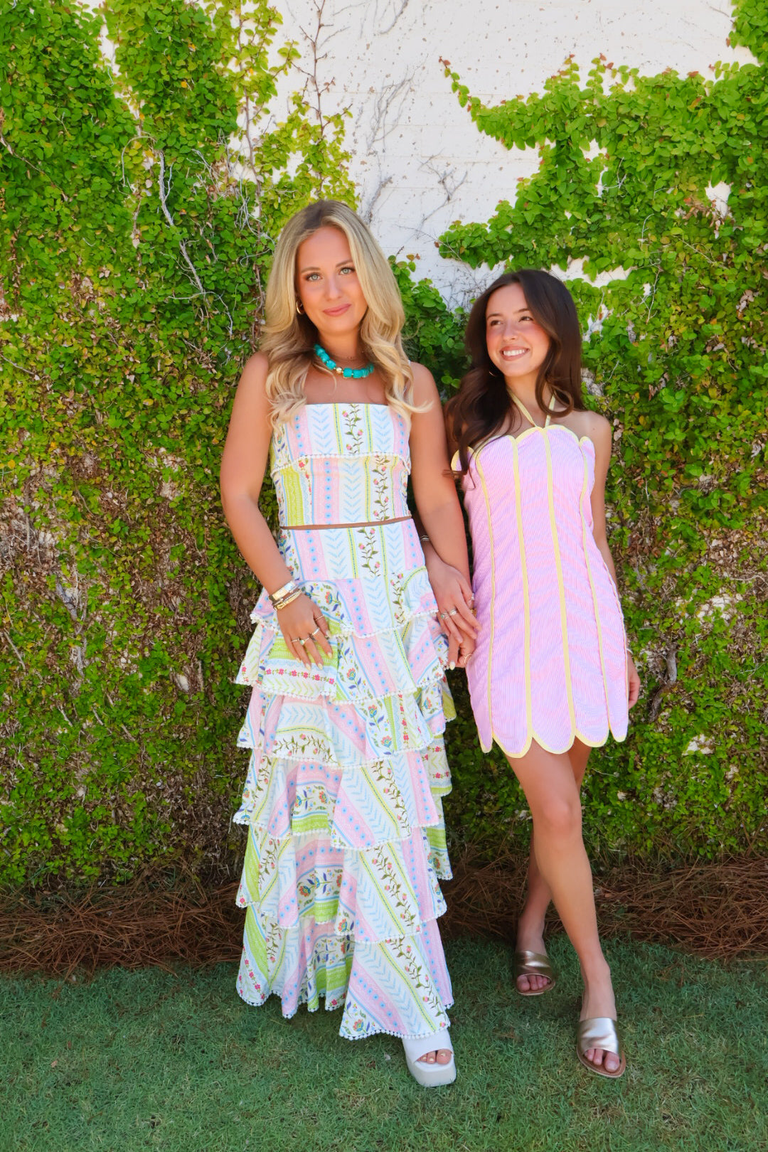 Pastel Patchwork Tiered Maxi Skirt Set