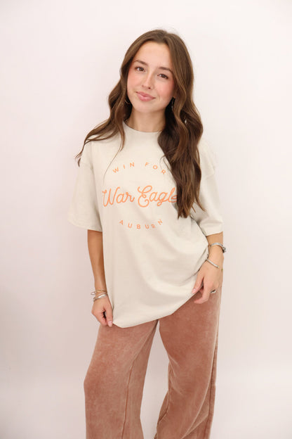 War Eagle Win for Auburn Oversized Tee